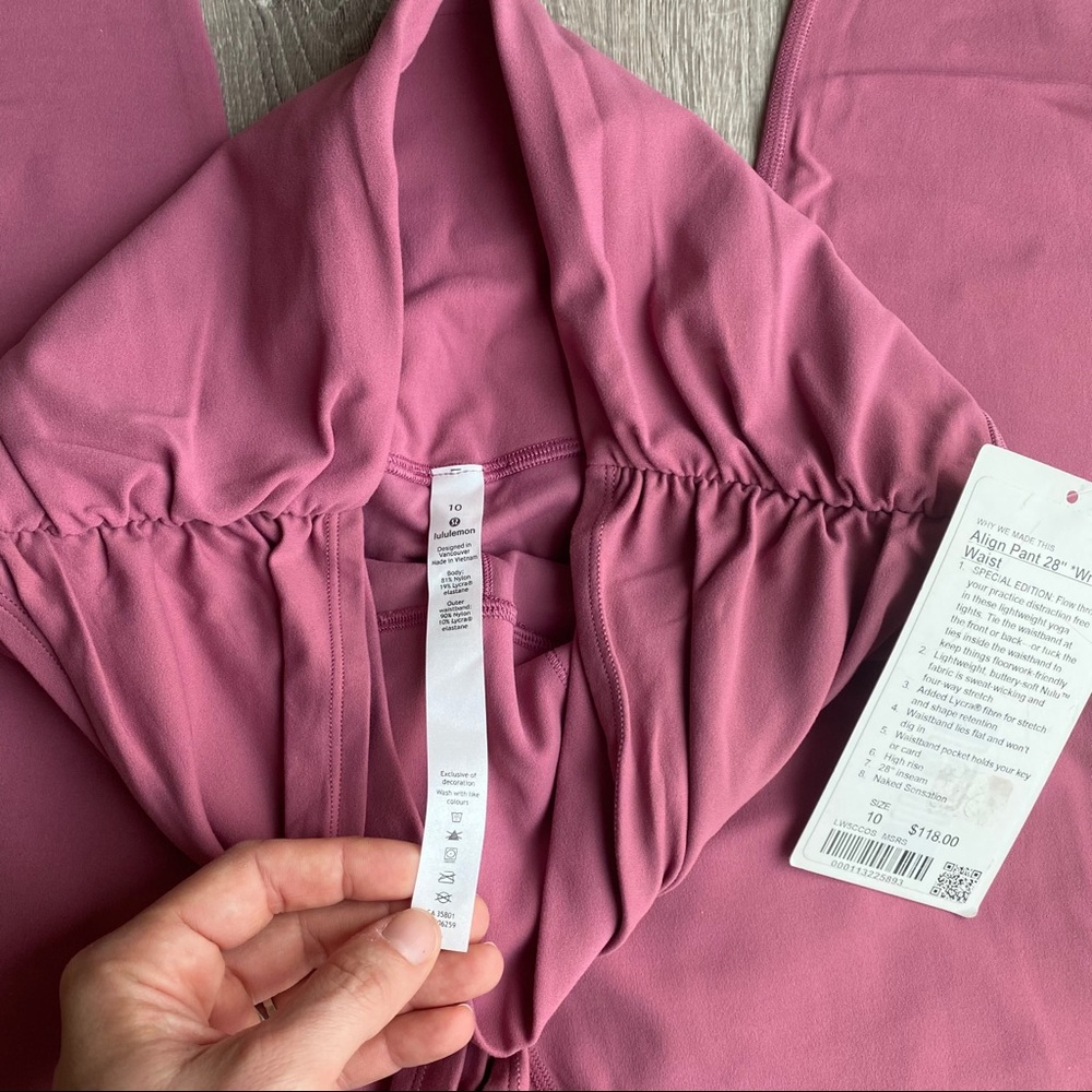 NWT lululemon Align Pant Wrap Waist Moss Rose 10 - Picture 2 of 4